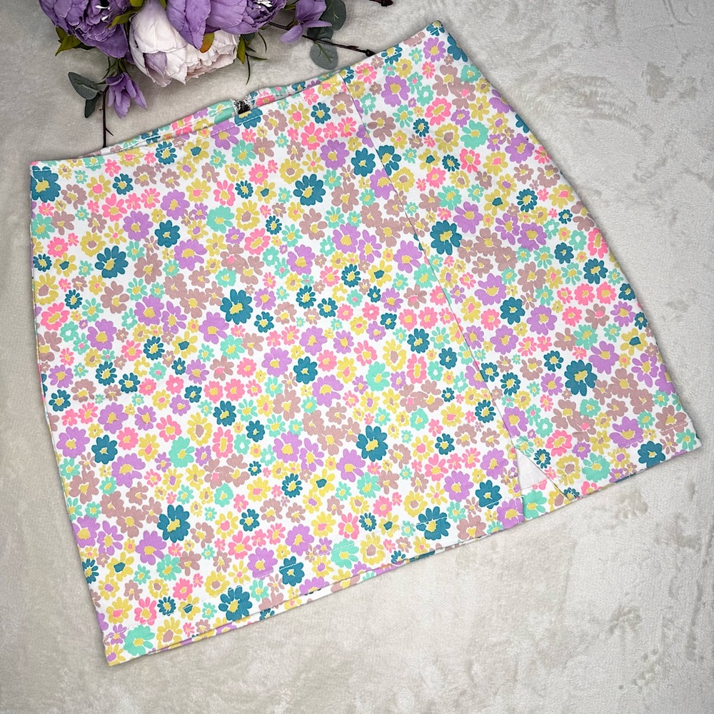 Wild Fable Floral Denim Mini Skirt